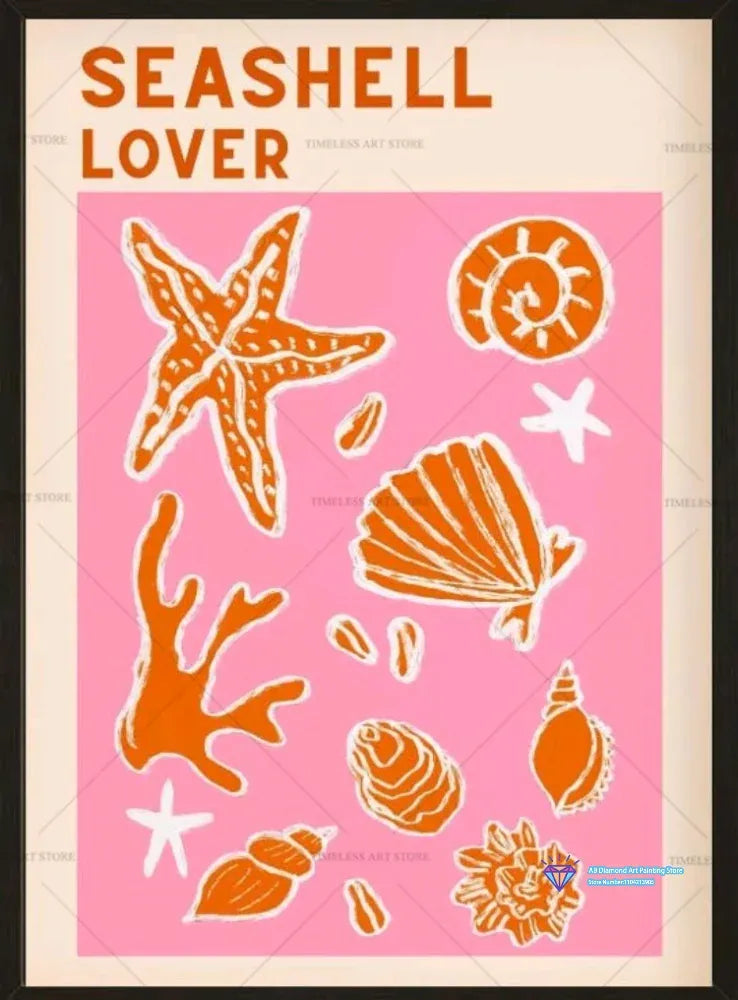 Tropical Preparatory Shell Beach Summer Lobster Square Round Diamond Painting Kit 5D DIY Diamond Art Gift Crafts Home Decor Gift