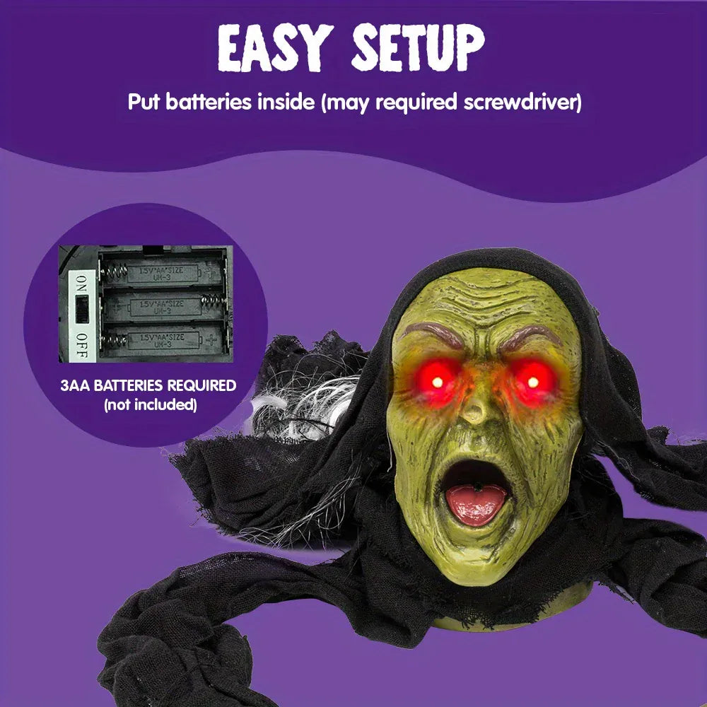 Outside Zombie Groundbreaker Halloween Decoration Outdoor Halloween Zombie Decor with Sound and Flashing Eyes Scary Groundbreaker for Yard Lawn Graveyard Decorations