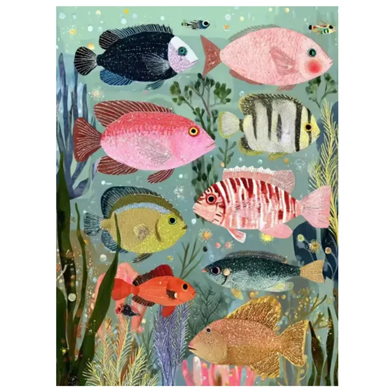 DIY 5D Diamond Painting Kit Embroidery Tropical Fish Coral Ocean Landscape Full Drill Diamond Art Mosaic Cross Stitch Home Decor