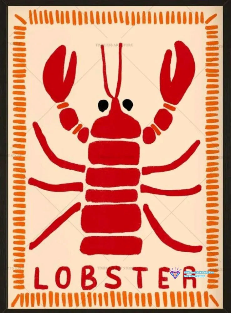 Tropical Preparatory Shell Beach Summer Lobster Square Round Diamond Painting Kit 5D DIY Diamond Art Gift Crafts Home Decor Gift