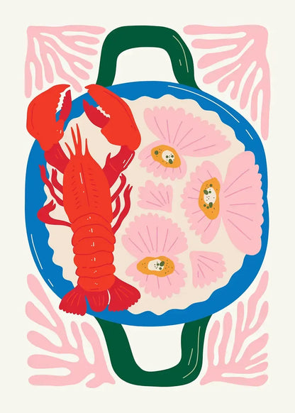 Minimalism Foods Posters Delicious Oyster Pink Ramen Bowl Shrimp Hot Dog Prints Diamond Painting