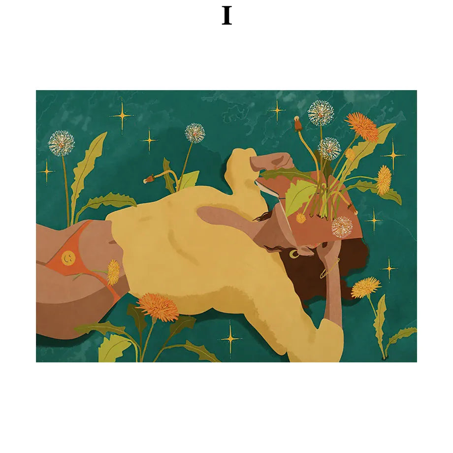 2026 Retro Pop Art Illustration Fashionable And Modern Women Floral Arrangement Fashion Wall Art Diamond Painting Nordic Poste