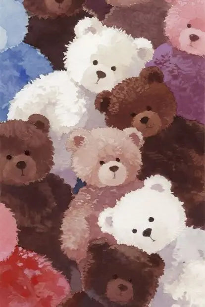 DIY Pink Sweater Teddy Bear Diamond Painting, Cloud Star Floral Cartoon Art For Living Room Home Wall Decoration Handmade Gift