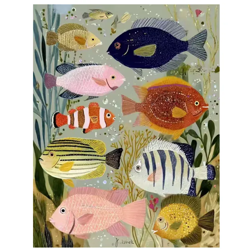 DIY 5D Diamond Painting Kit Embroidery Tropical Fish Coral Ocean Landscape Full Drill Diamond Art Mosaic Cross Stitch Home Decor