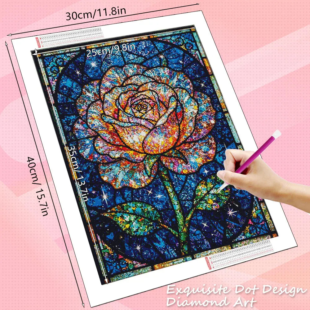 HUACAN Diamond Painting Rose Flower Embroidery Diamond Mosaic Floral Gift Handicrafts Rhinestones Home Decoration