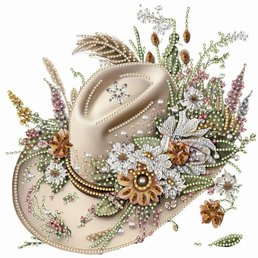 Hip-Hop Cowboy Hat Diamond Painting Kit with Pattern, Family Wall Decor Craft Featuring Special-Shaped Crystal