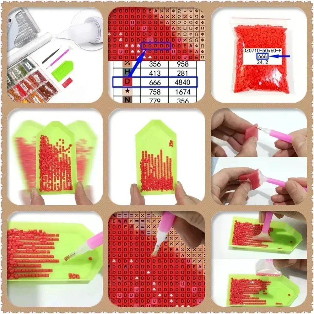 Tropical Preparatory Shell Beach Summer Lobster Square Round Diamond Painting Kit 5D DIY Diamond Art Gift Crafts Home Decor Gift