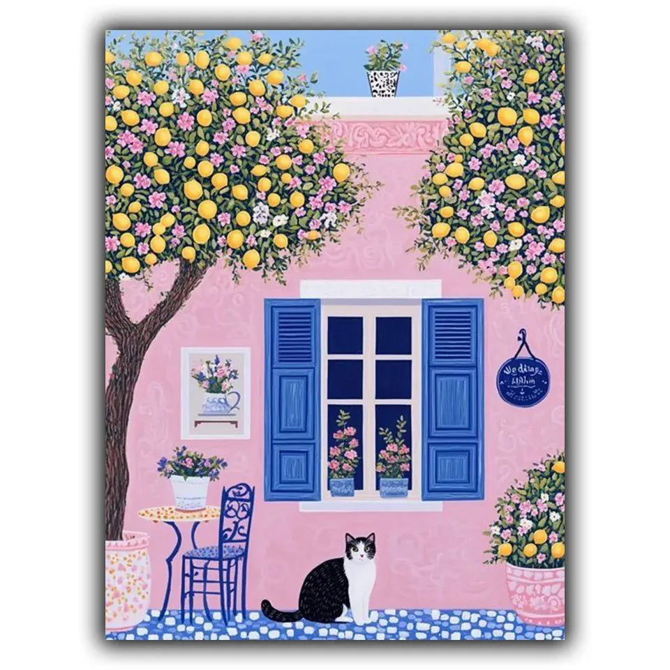 Diamond Painting Cartoon Cute Cat Diamond Mosaic Full Square Round Drill Embroidery Animal Decoration Living Room