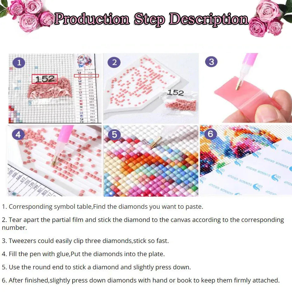 Triptych DIY Diamond Painting Cross Stitch Pink Peach Peony Hydrangea Flowers Diamond Embroidery Mosaic Handmade Wall Decoration
