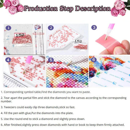 Triptych DIY Diamond Painting Cross Stitch Pink Peach Peony Hydrangea Flowers Diamond Embroidery Mosaic Handmade Wall Decoration