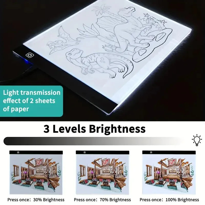 A3 Led Drawing Copy Pad 3 Level Dimmable Board Table Animation Painting Educational Toys Gift Adjustable Light Notepad For Arts