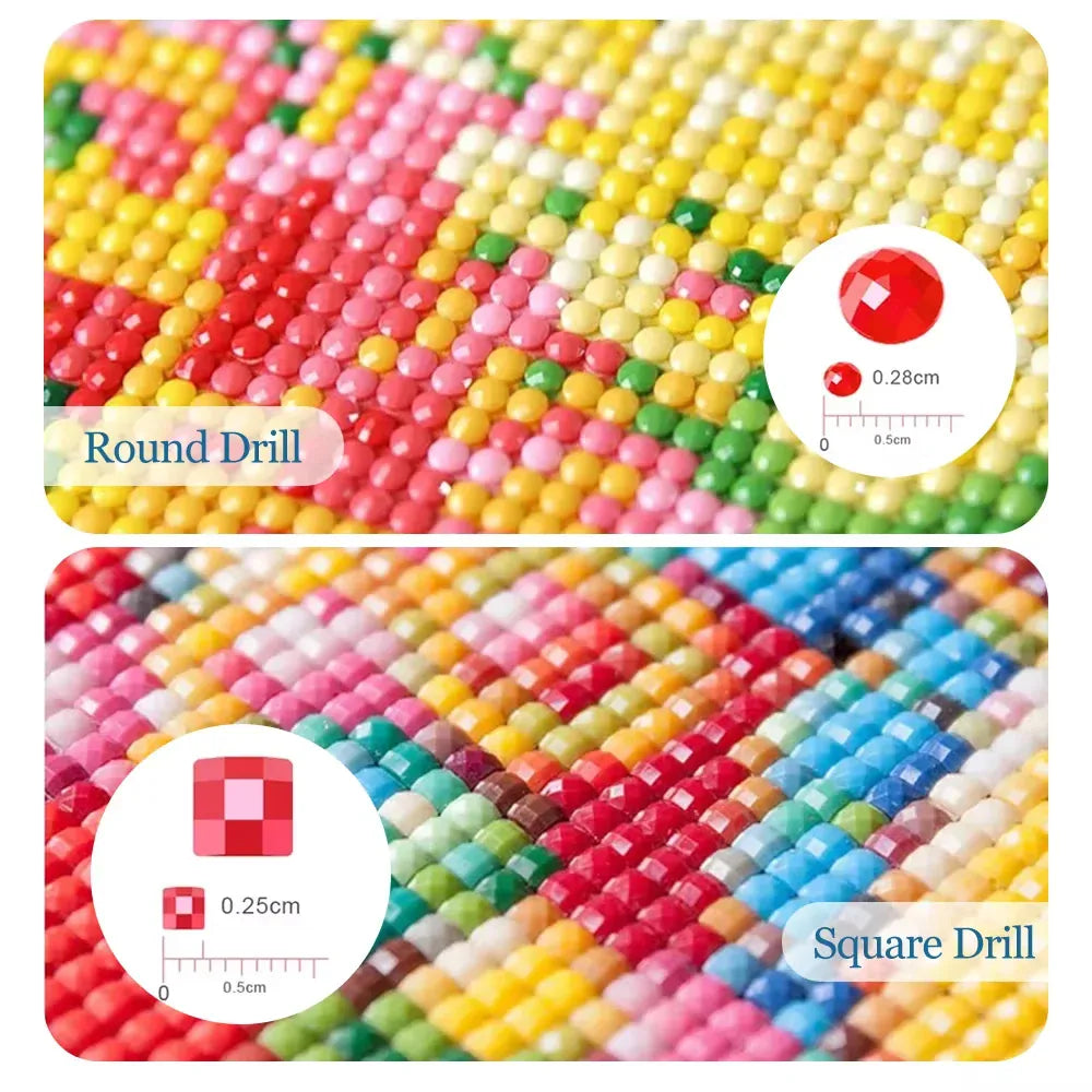 DIY Diamond Painting Kits Modern Designs Fruit Flowers Abstract Picture Full Drill Mosaic Embroidery Craft Gift for Adults Kids