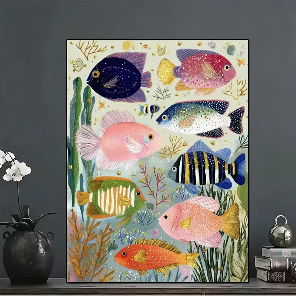 DIY 5D Diamond Painting Kit Embroidery Tropical Fish Coral Ocean Landscape Full Drill Diamond Art Mosaic Cross Stitch Home Decor