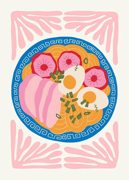 Minimalism Foods Posters Delicious Oyster Pink Ramen Bowl Shrimp Hot Dog Prints Diamond Painting