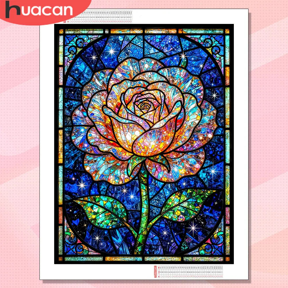 HUACAN Diamond Painting Rose Flower Embroidery Diamond Mosaic Floral Gift Handicrafts Rhinestones Home Decoration