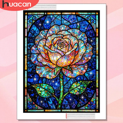 HUACAN Diamond Painting Rose Flower Embroidery Diamond Mosaic Floral Gift Handicrafts Rhinestones Home Decoration
