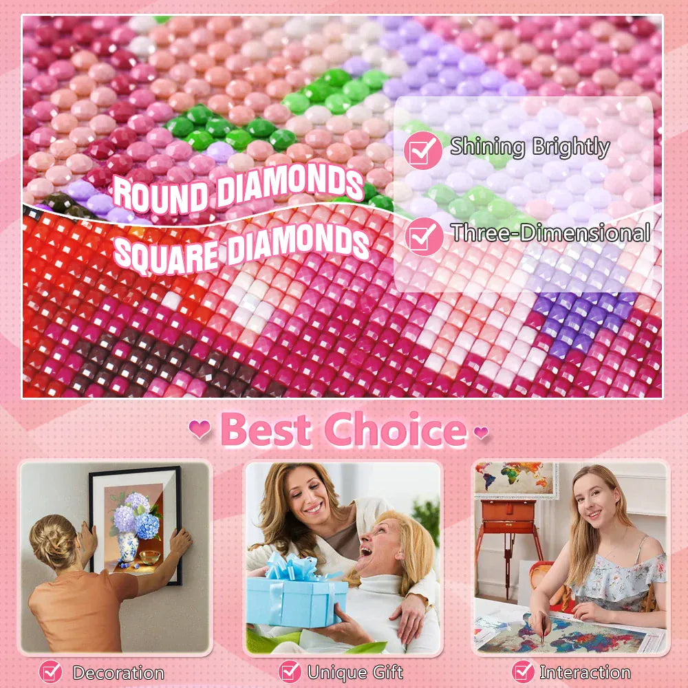 HUACAN Diamond Painting Rose Flower Embroidery Diamond Mosaic Floral Gift Handicrafts Rhinestones Home Decoration