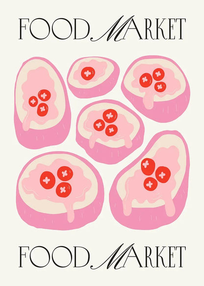 Minimalism Foods Posters Delicious Oyster Pink Ramen Bowl Shrimp Hot Dog Prints Diamond Painting