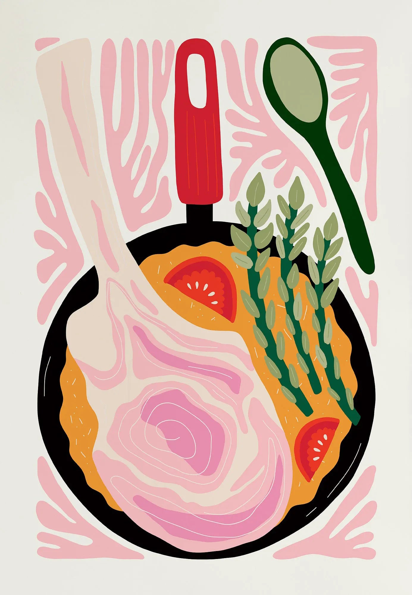 Hot Dog Hamburger Pizza Cake Food Abstract Poster Print Diamond Painting Wall Art Picture Kitchen Dining Room Aesthetics Decor