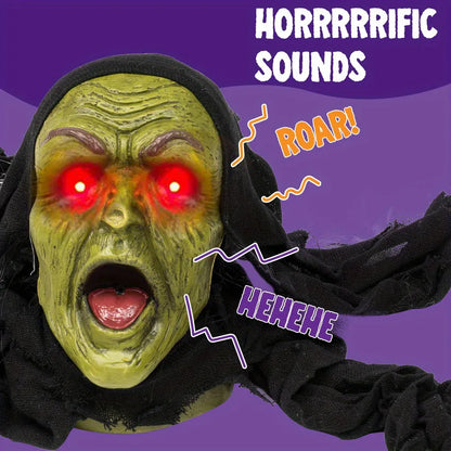 Outside Zombie Groundbreaker Halloween Decoration Outdoor Halloween Zombie Decor with Sound and Flashing Eyes Scary Groundbreaker for Yard Lawn Graveyard Decorations