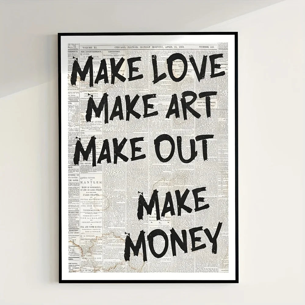 Simple Trendy Text Printing Poster, Simple Diamond Wall Decoration, Modern Art Home Decoration, Living Room Decoration