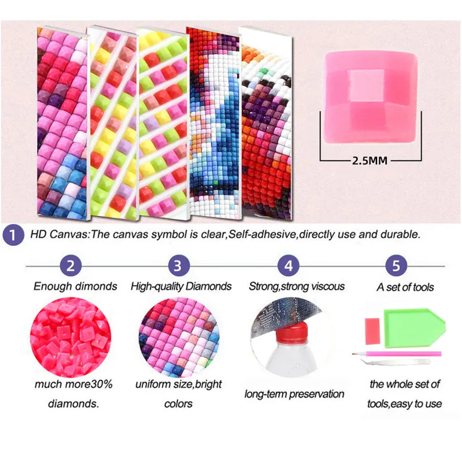 DIY 5D Diamond Painting Kit Embroidery Tropical Fish Coral Ocean Landscape Full Drill Diamond Art Mosaic Cross Stitch Home Decor