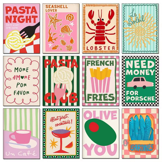 1pc frameless 5D DIY Color Food Art Diamond Painting Pasta French Fries Full Diamond Mosaic Embroidery Kitchen Living Home Decor