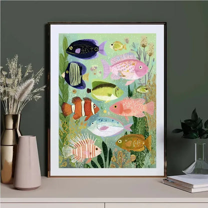 DIY 5D Diamond Painting Kit Embroidery Tropical Fish Coral Ocean Landscape Full Drill Diamond Art Mosaic Cross Stitch Home Decor