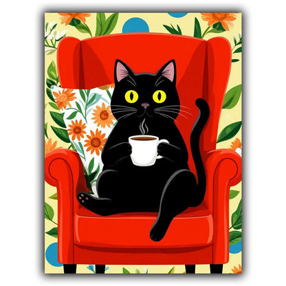 Diamond Painting Cartoon Cute Cat Diamond Mosaic Full Square Round Drill Embroidery Animal Decoration Living Room