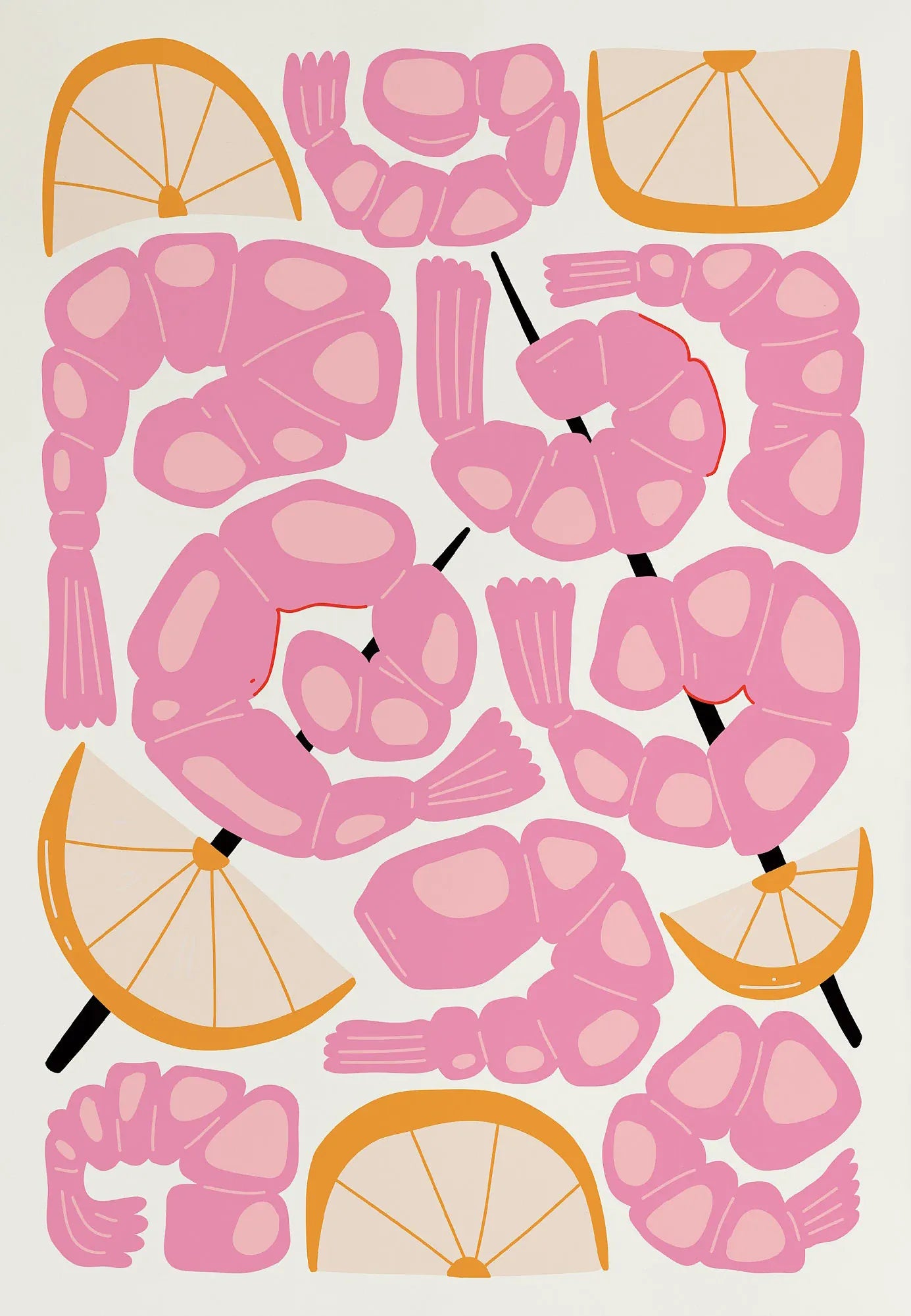 Hot Dog Hamburger Pizza Cake Food Abstract Poster Print Diamond Painting Wall Art Picture Kitchen Dining Room Aesthetics Decor