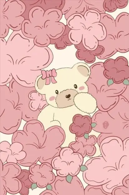 DIY Pink Sweater Teddy Bear Diamond Painting, Cloud Star Floral Cartoon Art For Living Room Home Wall Decoration Handmade Gift