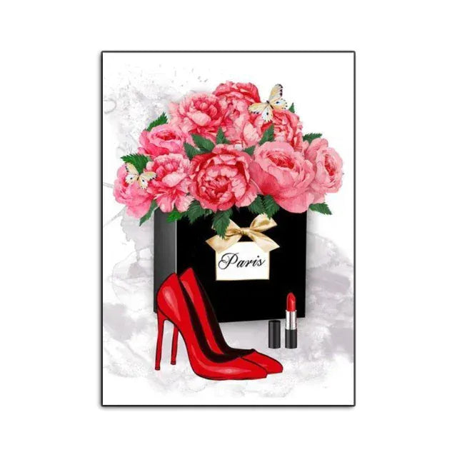 5D DIY AB Diamond Painting Perfume Lipstick High Heels Diamond Mosaic Fashion Modern Bedroom Decor Full Round Embroidery Gift