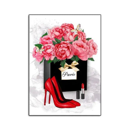 5D DIY AB Diamond Painting Perfume Lipstick High Heels Diamond Mosaic Fashion Modern Bedroom Decor Full Round Embroidery Gift