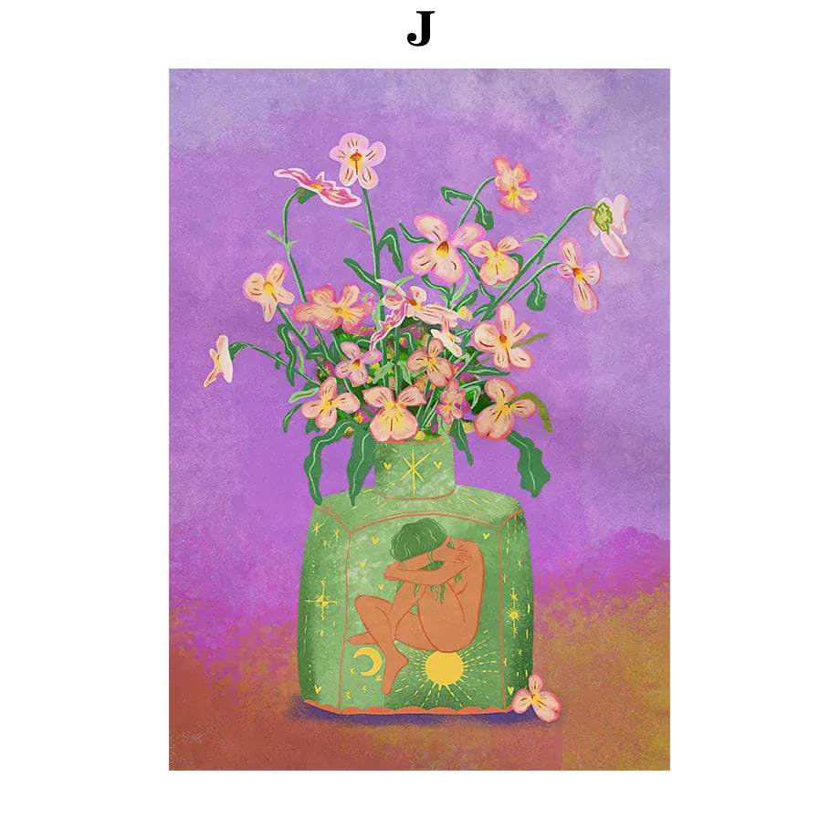 2026 Retro Pop Art Illustration Fashionable And Modern Women Floral Arrangement Fashion Wall Art Diamond Painting Nordic Poste
