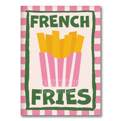 1pc frameless 5D DIY Color Food Art Diamond Painting Pasta French Fries Full Diamond Mosaic Embroidery Kitchen Living Home Decor