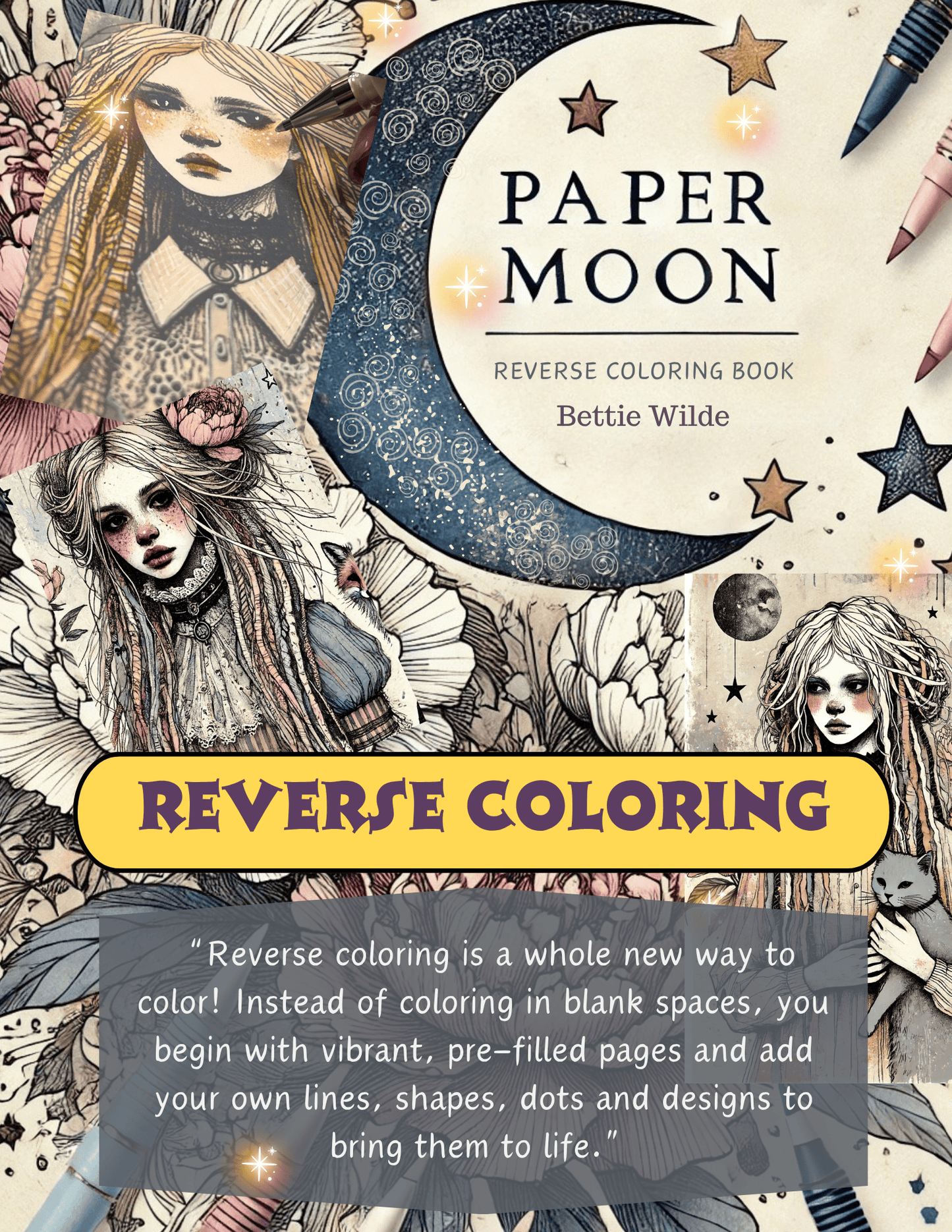 1. Paper Moon - Reverse Coloring Book (Download Only)